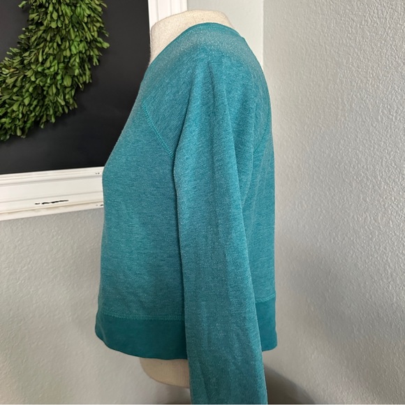 Sweaty Betty Crop Crewneck Long Sleeve Sweatshirt Teal Green - Size XS - Picture 4 of 6